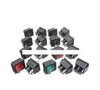20Pcs Rocker Power Switch Kit 25 * 31mm KCD4-201 4 Pin 6 Pin 2/3 Position 16A 250V 20A 125VAC Green Red Black Button with Light NWPNLXEA