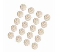 20PCS Rotin Boules en Osier Naturel Cage Artisanat Coloré Décoration Ornements De Mariage De Noël Table De Fête Noce Bureau Jardin Décoratif Artisanat Suspendu DIY Accessoires(Blanc)