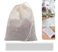 20pcs Sacs à Cordon en Mousseline de Coton(8cm*10cm), Sachet The a Remplir Reutilisable, Sachets à Épices en Coton avec Cordon pour Thé Café, Filtre Épices,Marinade