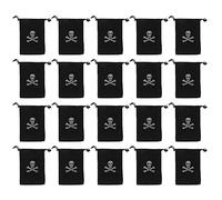 20Pcs Sacs de Pirate D'halloween: Pirate Crâne Organisateur Monnaie de e Pochettes de Bonbons Sacs Réutilisables e d'Halloween Avec Cordon serrage