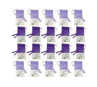 20pcs Sacs de Sachet de Lavande Sacs de Coton-Ramie Violet de Cordon de Gaze Sacs de Gaze de Lavande Sacs vides de sachets