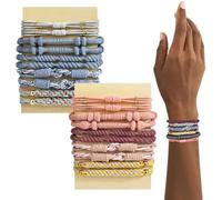 20pcs / set Accessoires de cheveux boho pour femmes accessoires de cheveux boho, 3 pouces multicolores sans dommage liens de cheveux bracelets en nylon accessoires de cheveux boho pour les filles aux