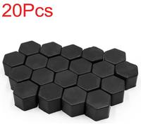 20pcs silicone noir 19mm écrou roue moyeu roue voiture couvre poussière vis Protéger Caps