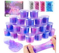 20PCS Slime Enfant 6 7 8 9 10 Ans, Cadeau Fille 6-12 Ans, Non Collant, Super Doux, Anti-Stress, Galaxy Slime Party Favors, DIY Slime Loisirs Créatifs, Jouet Cadeau Anniversaire pour Filles Garçons