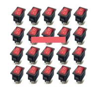 20pcs Small Rocker Switch KCD1-104N 4 Pin(4feet) with Light 6A 250V 15 * 21 NWPNLXEA(Rot)