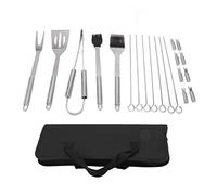 20pcs Stainless Steel BBQ Tool Set | Ergonomic Grill Utensils for Outdoor Cooking/Camping/Backyard Parties | Food - Grade Approved with Hanging Rings & Storage Bag
