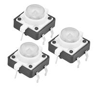 20PCS Tact Button Switch, LED Micro Momentary Tactile Push Button Switch 4 Pin 12x12x7.3mm KHzIgRdY (Color : Weiß)