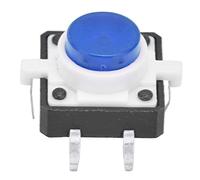 20PCS Tact Button Switch, LED Micro Momentary Tactile Push Button Switch 4 Pin 12x12x7.3mm KHzIgRdY (Color : Blau)