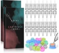 20pcs Tattoo Cartridge Needles 1003rl Tattoo Needles For Tattoo Gun Pen Liner Pattern Permanent Eyebrow With Disposable 20pcs Silicone Ink Cups For Pen Rotary Machine Tattoo Supplies