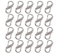20pcs Tirettes de Fermeture Éclair Double Ouverture, Amovibles en Métal Antivol pour Sac à Dos Mousqueton Kit de Réparation pour Bagages Jeans Vêtements Sacs à Main (Argent)