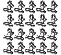20Pcs Trombones de Bouledogue 20MM Bulldog Petits Clips, Charnière Pinces de Papier, Pinces de Clip de Photo, Bureau Metallique, pour Fournitures de Bureau et Cuisine à Domicile