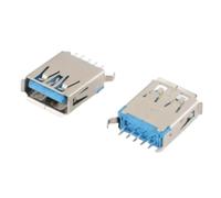 20pcs USB 3.0 A Female Chassis Connector - 90/180 Degree USB A Male/Female Square Port Interface for Easy Installation(USB3.0-AF/180 degree plug board)