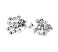 20Pcs Vis à tête plate en laiton, rivets en cuir pour réparation artisanale, écrous argentés 5mm