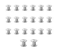 20pcs vis chicago,rivet a visser, M5*8 Rivets de Reliure à Tête Plate rivet cuir,Utilisé pour le bricolage en cuir Sac à vêtements, chaussures, livres et décoration (Argenté)