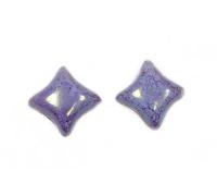 20pcs WibeDuo 2-hole Beads Star Cross 8 x 8 mm, Blue Terracotta Red (63020-15495), Bohemian Crystal Glass, Czech Republic 11109036