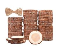 20pcs Wood Slices Round Circle Tree Bark Log Pour Bricolage