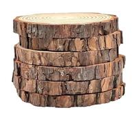 20Pcs Wood Slices Round Circles with Tree Bark Pour Bricolage