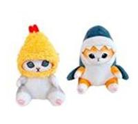 20Pièces Peluche Shark Cat Fried Shrimp Cat 13cm cadeau décoration pour enfin bébé Jaune et bleu foncé Produit Générique Compatible G