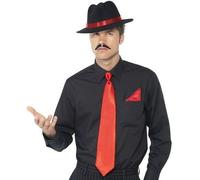 20s 1920s Gangster 3 Pièce Ensemble Déguisement Cravate Chapeau Mouchoir Kit Par