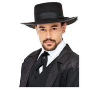 20s Large Bord Fedora Chapeau Noir Gangsters Hommes Accessoire Déguisement