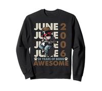 20th Birthday Dog Lover June 1996 Vintage 20 Years Old Men Sweatshirt