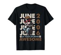 20th Birthday Dog Lover June 1996 Vintage 20 Years Old Men T-Shirt