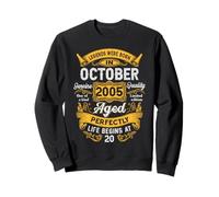 20th Birthday The Real Legends October 2005 20 Years Old Men Sweatshirt