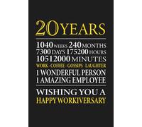 20th Year Work Anniversary: Employee Appreciation Gift for Job Milestone of 20 Years of Service