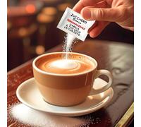 « 20tipici® »Sachets de sucre granulé blanc personnalisés avec logo/inscription/photo - 300 unidoses personnalisables - Bars|Hôtels|Restaurants (300 Sachets Blanc)