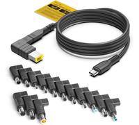20V USB-C Port to Laptop 19V 20V Charger Cable for Lenovo HP Acer ASUS Samsung Sony ASUS Vivobook Zenbook Acer Aspire HP Stream Chromebook 100W 90W 65W 45W with 15 Tips