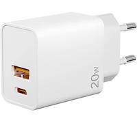 20W Chargeur USB C Rapide, Chargeur Rapide USB A & USB C 2 Ports PD et QC3.0 Adaptateur Chargeur Secteur Mural pour IPhone, Pad, Samsung Galaxy, Xiaomi, Huawei et Plus