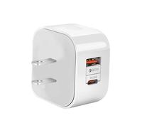 20W Charging Cube - Two-Port USB Type C Quick Charge Powers Brick | Durable Fireproof Housing, Compact Wall Charger For Business Travel, Hotel Stays, Home Desk, Office Work, Hostel Rooms, Holiday Tour