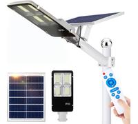 20W Lampe solaire d'extérieur, Grand réverbère solaire d'extérieur, 254 Led Lampes solaires à détection de crépuscule Lampe solaire 20000lm IP65 Lampes de jardin pour l'extérieur