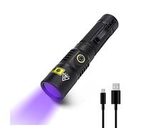 20W Lampe UV, Lampe Torche UV 365nm LED Lumière Noire Ultraviolet, Rechargeable USB Lampe Ultraviolet, 2 modes, Détecteur D'urine pour Resine, Pêche, Scorpion, Minéraux, Ambre avec Batterie