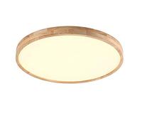 20W Plafonnier en Bois Massif 5CM Ultra-fin Lampe Encastrable de Plafond Eclairage Intérieur 1800LM LED Plat Rond Moderne Minimaliste en Chêne Plafonnier pour Salon Chambre Restaurant Allée, Φ30cm