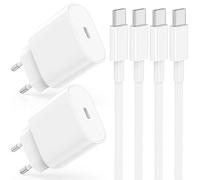20W USB C Chargeur Rapide et 2M Câble（2-Pack） for iPhone iPhone 16/16 Pro/16 Pro Max/16 Plus/15/15Pro/15 ProMax/15 Plus/iPad Pro/iPad Air, USBC Prise Mural Type C Secteur Adaptateur Alimentatio