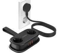 20W Usb C Power Strip 2 Sockets With And 3 Usb Charging Ports (1 Usb C) Compatible With Phone Home Office On Ship 1.5M Ap3-2A2U1C (Black)