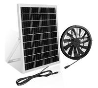 【20W Ventilateur Solaire Exterieur】KWODE 2000U/min DC Extracteur d'air Solaire, 20W Panneau Solaire et Cable 9,84FT+Support Réglable,Ventilateur Energie Solaire pour Serre, Poulailler, Jardin, Maisons