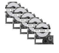 20x 12 mm SS12KW Rassette d'étiquette Compatible Compatible avec ST12KW Fonctionne avec LW-300 LW-400 LW-600P(20PK Black on White)