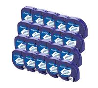 20x Aken Etiquette Compatible avec Dymo LetraTag Ruban Plastic White 12mm x 4m 91221 91201 S0721610 Noir sur Blanc, Compatible avec Dymo LetraTag 200B XR LT-100H LT-100T XR Etiqueteuse