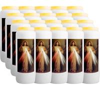 20X Bougie Neuvaine - Le Christ Miséricordieux - brûle 9 Jours / 100% végétale