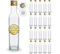 20x Bouteilles en Verre 500ml avec Bouchon a Vis Doré avec Bec Verseur - Huile d'Olive, Vinaigre