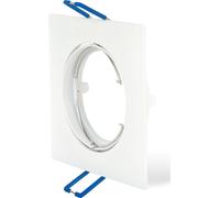 20x Cadre d'encastrement ultra plat Angle blanc Spot à encastrer 80x80mm Plafonnier encastré y compris 20x 5W GU10 Ampoule LED Blanc neutre Spot de plafond