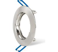20x Cadre d'encastrement ultra plat rond en acier inoxydable brossé Spot à encastrer Ø76mm Plafonnier encastré avec 20x 5W GU10 LED blanc froid Spot de plafond