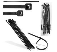 20x Collier de Serrage 7,6 x 300 mm Attache Câble Poignée Serre-Câbles Plastique Nylon Résistante Température UV Autobloquants Industrie Bureau Domicile Extérieur