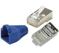 20x Connecteur à sertir RJ45 CAT6/CAT5e Bleu Métal blindé avec manchon