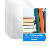 20x couverture de livre claire & transparente couverture & cahier protège-livre - DIN A4 - idéal pour la protection de livres, cahiers, livres scolaires et carnets de notes