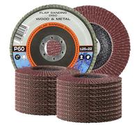 20x Disques Abrasifs à Lamelles Meulage 125 x 22,2 mm Grain 60 Métal Acier Bois Roues à Feuillets Abrasif Ponçage Rouille Polissage Finition Qualité Supérieure