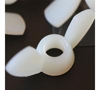 20x écrous papillon M8 en nylon naturel, à serrage manuel