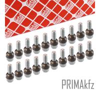 20x Febi Ecrou de Roue Conique Arrondi A/G pour Porsche 911 Cayman Panamera Alu